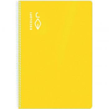 Escolofi Cuaderno Espiral A5 50 Hojas 70g/m² Pauta 2,5mm con Margen Tapa Dura Amarillo