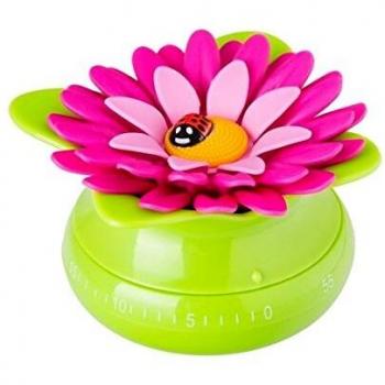 Vigar Flower Power Temporizador Cocina, ABS, Verde Agua, 8.5x8,5x5 cm