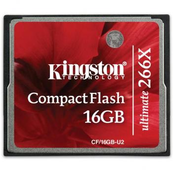 Kingston CF/16GB-U2 - Tarjeta de Memoria CompactFlash Ultimate de 16 GB, 266x