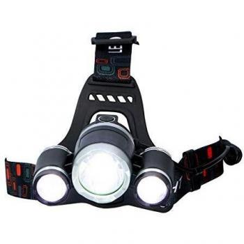 Lámpara Frontal LED Grundig con 3 Puntos de Luz, 200 Lúmenes, Color Negro - 9 x 8 cm