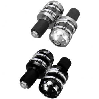Gazechimp 2x Tapa de Extremo de Agarraderas Proteger de Mango para Motocicleta Negro y Plata