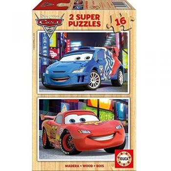 Educa Cars 2 - Puzzles 2 Unidades, 16 Piezas