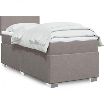 Marco de cama box spring con colchón de muelles 90x200 cm en tela gris taupe Tortorora Vidaxl