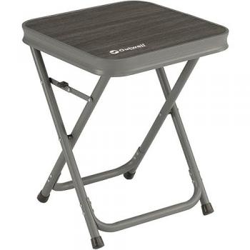 Silla de camping Outwell Redwood gris, taburete plegable multifunción y mesa, reposapiés todo en uno