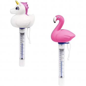 Termómetro Flotante para Piscina en Forma de Flamenco y Unicornio con Cuerda 58595