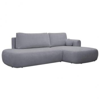 Sofá rinconera derecho convertible en tela texturizada gris BROCARO de Maison Céphy