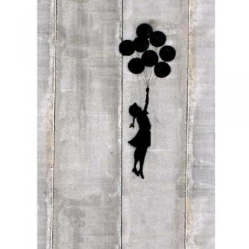 Impresión sobre Lienzo Banksy Niña con Globos, Poliéster Multicolor, 70x3x100 cm