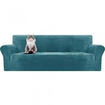 MAXIJIN Fundas de sofá extragrandes de Terciopelo Grueso, 4 plazas, Antideslizante, Antideslizante, para Perros, Gato, 1 Pieza, Protector elástico XL para Muebles