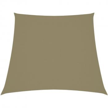 Toldo de vela trapezoidal de tela oxford beige 4/5x3 m