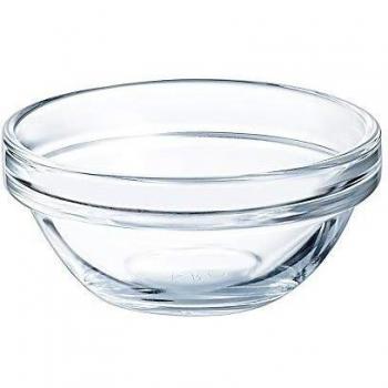 Cuenco de vidrio apilable transparente 35ml, redondo, 6 piezas