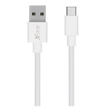 X-One CPC1000W - Cable USB Tipo-C Plano, Color Blanco