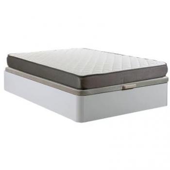 Cama Canapé Abatible Blanco 150x190 cm con Colchón Básico de 18 cm