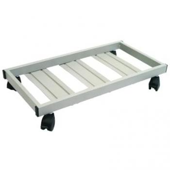Carro para macetas rectangular de aluminio con ruedas, 100x40 cm