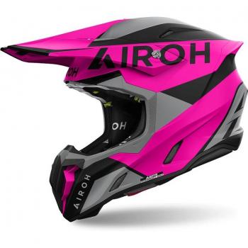 Airoh Casco de Cross Twist 3 King Rosa Mate, casco offroad, color rosa mate, modelo Twist 3 King, diseñado para motocross y enduro