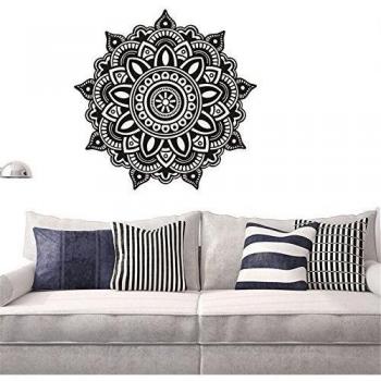 gossipboy DIY pared vinilo adhesivo negro – Mantra Mandala flores para yoga de meditación