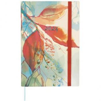 Agenda Finocam 2024 Casual Y10 Semana Vista Vertical Acuarela Encuadernada 140x204mm Multilingüe