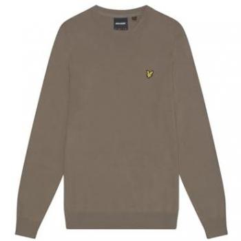Lyle & Scott Men's Cotton Merino Crew Neck Sweater in Sage Green