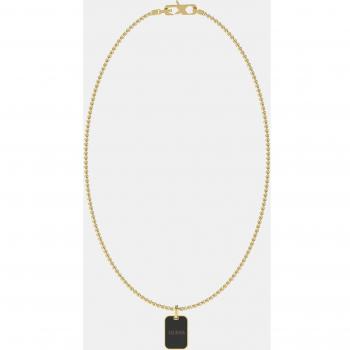 Collar Guess Legacy de acero dorado con colgante elegante para hombre