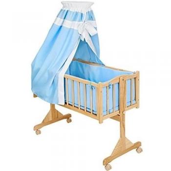 TecTake Cuna mecedora completa para bebés azul