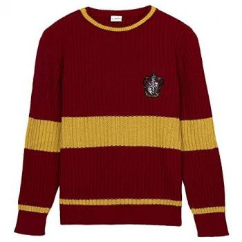 Jersey de Punto Tricot Harry Potter Rojo Unisex - Talla XL con Diseño de Rayas y Escudo de Gryffindor - Producto Original Diseñado en España