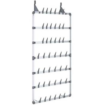 Zapatero colgante plateado 66x13x139 cm para 21 pares de zapatos, organizador de zapatos colgantes