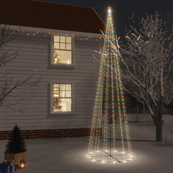 Árbol de Navidad Cónico 1134 LED en Cono, Luces Decoración Fiesta, Color Azul, Blanco cálido, Blanco frío, Multicolor, Dimensiones 230x800 cm