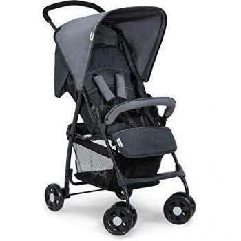 Hauck Lightweigt Pushchair Sport / Compact Folding / Fully Reclining / Lie-Flat Position From Birth / XL Shopping Basket / Sun Canopy / Up to 18 Kg / Grey