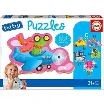 Educa Borrás - Baby Puzzle, Animales al Volante