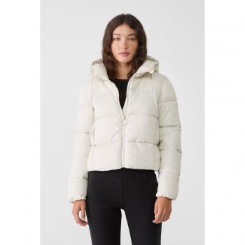 Ecru Hooded Puffer Jacket M