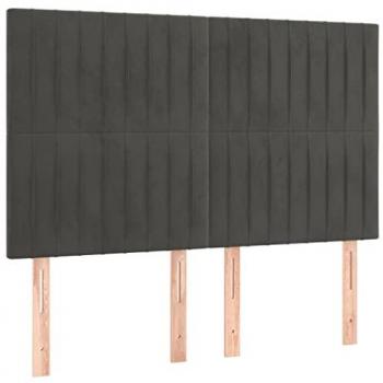 Cabeceros 4 unidades terciopelo gris oscuro 72x5x78/88 cm