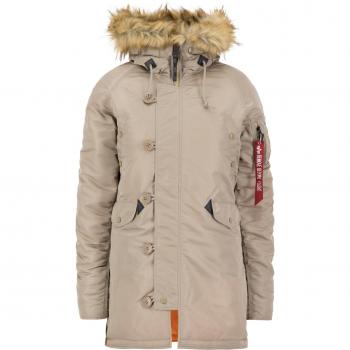 Alpha Industries Women's N3B VF 59 Beige Parka - Cold Weather Jacket Regular Fit