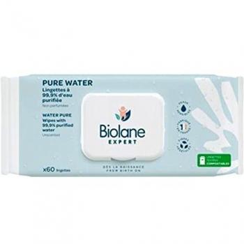 Toallitas Biolane Expert Agua Pura - Pack de 3 x 60 unidades