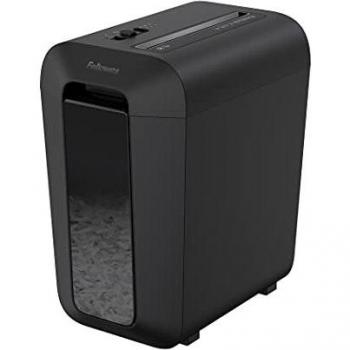 Fellowes LX65 - Destructora trituradora de papel, corte en partículas, destruye hasta 10 hojas, uso personal, tritura tarjetas de crédito, color negro
