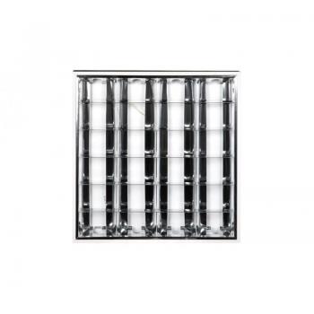 Lámpara de Techo NOTUS 3 EVG 4x18W con Panel Rastra y Soporte para Tubos LED T8 615x615mm