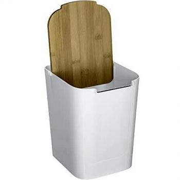 Papelera con tapa de bambú Baltik 5L