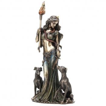 Figura Hecate - Diosa Griega con Perras 33 cm