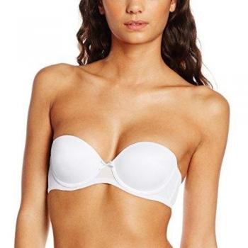 Lovable Reggiseno Balconcino Multifunzione the Celebrity Secrets. Spalline Removibili, Parte de Arriba de Bikini Para Mujer, Blanco