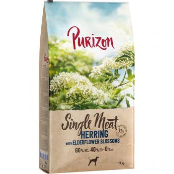 Purizon Pienso para Perros 2 x 12 kg - Pack Ahorro - Single Meat: Arenque con Flor de Saúco