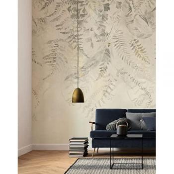 Papel pintado no tejido Komar Herbarium, 200x250 cm, color marrón y gris