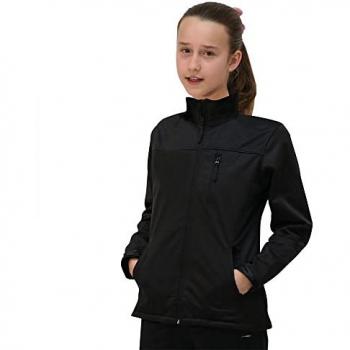Chaqueta Softshell Softee Regis para Niña, impermeable, transpirable, con capucha ajustable, cierre frontal completo, bolsillos laterales con cremallera y puños elásticos