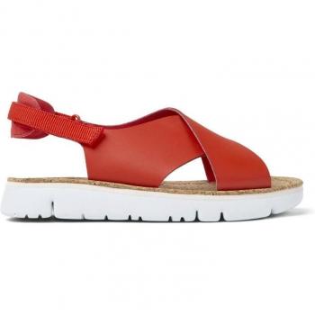 Sandalias planas de mujer Oruga Sandal en piel roja