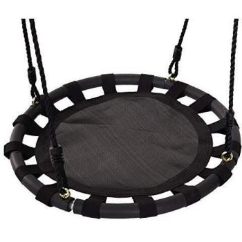 HOMCOM Columpio para Niños +3 Años Columpio Nido Infantil Columpio de Árbol Forma Redonda Carga 100kg Asiento Cómodo Tela de Oxford Jardín Exterior al Aire Libre