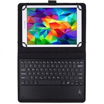 JETech Funda con Teclado Bluetooth Inalámbrico Funda de Cuero con Teclado con Touchpad para Tablet PC de 9 pulgada o 10 pulgada que incluye Samsung Galaxy Tab 3, Tab 4, Tab A, Tab S2 9.7 10.1 y los Otros Similares - 2154