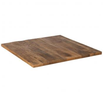 Tablero de Mesa Cuadrado Beige de Madera de Mango 80x80x3 cm
