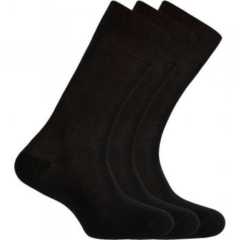 Pack de 3 pares de calcetines de hombre de algodón mercerizado en color negro - Punto Blanco