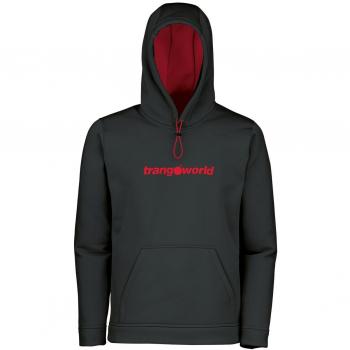 Trangoworld Login Sudadera, Hombre, Negro / Rojo Fuego, L