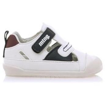 Zapatillas de Piel para Bebés Mustang Kids con Cierre Velcro, Modelo Free Blanco, Unisex, Casual y Plano