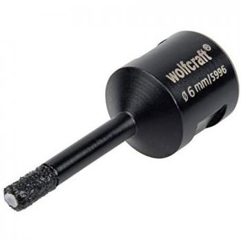wolfcraft Broca de perforación con diamante Ceramic para amoladoras angulares, 5996000, Para la instalación de sujeciones de grifería y pasamuros para cables en azulejos y baldosas