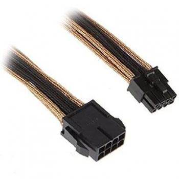 Prolongador de Cable EPS12V 8-Pin de 45cm - Trenzado Dorado/Negro