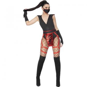 Disfraz de Ninja Scarlet Rojo de Vídeojuego para mujer